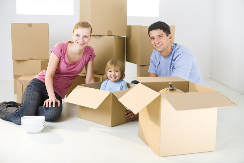 Furniture removals team handling a sofa move in Shoreditch