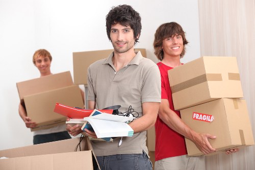 Prepared moving boxes and furniture for a Shoreditch home removal