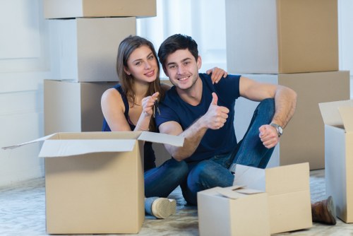 Careful loading of household items for a Shoreditch removal