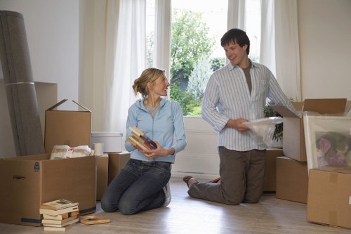 Packed household items ready for a Shoreditch home relocation