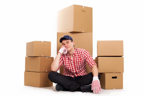 Boxes and furniture being loaded for a fast removals job in Shoreditch